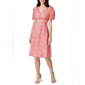 Alexia Admor Pink Midi Short Sleeve Back Zip Dress, Sz 10